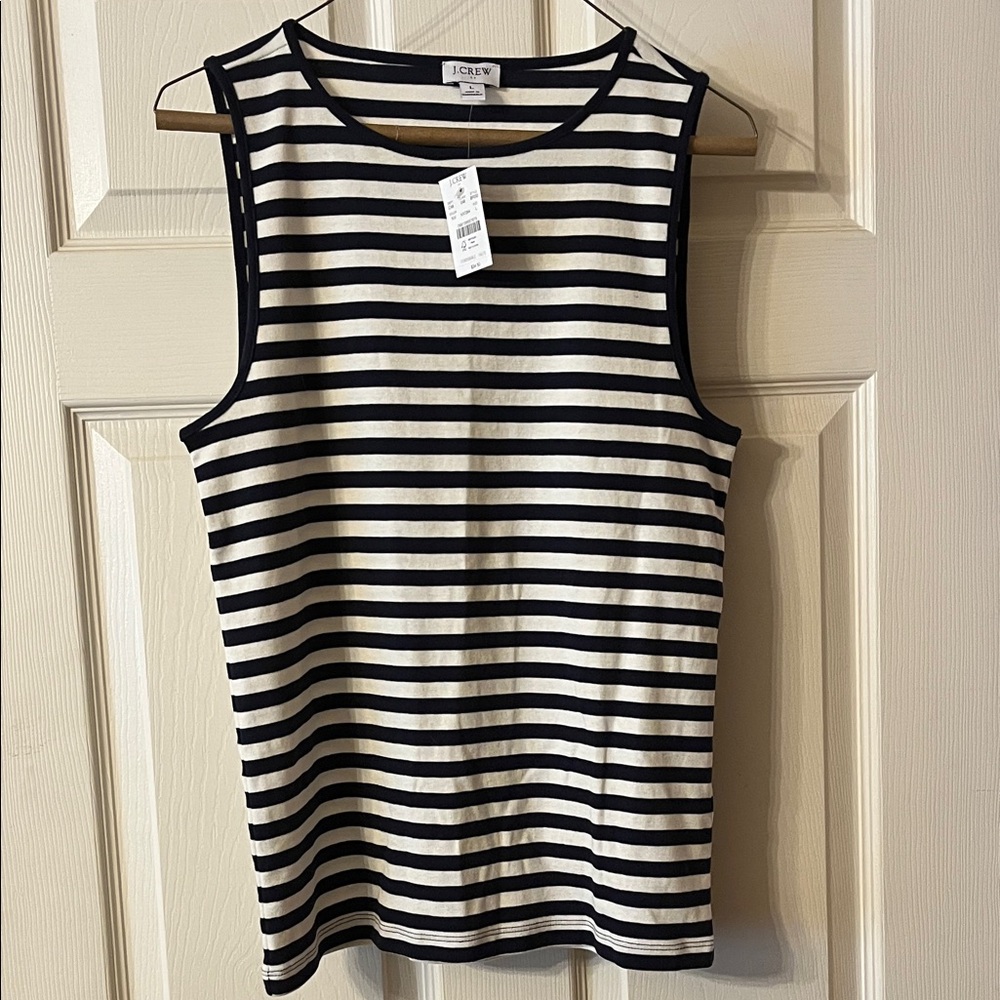 J. Crew NWT Women's Striped Tank Top in Navy and White